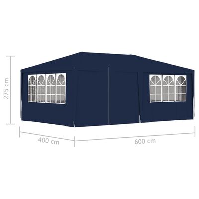 vidaXL Profesionalni šator za zabave 4 x 6 m plavi 90 g/m²