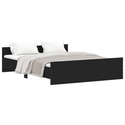 vidaXL Okvir kreveta uzglavlje i podnožje crni 160x200 cm