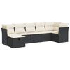 vidaXL 7-dijelni set vrtnih sofa od poliratana s jastucima crni