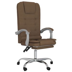vidaXL Masažni uredski naslonjač od tkanine smeđi