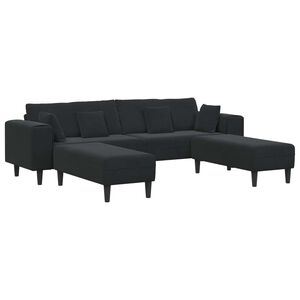 vidaXL Sofa s jastukom 3 pcs Crna Bar&scaron;un