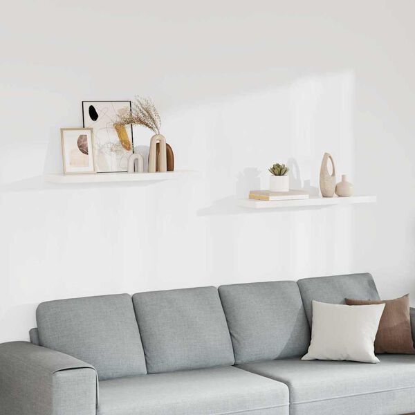 vidaXL Plutajuće zidne police 2 kom bijele 90 x 23,5 x 3,8 cm MDF