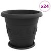 vidaXL Saksije za biljke 24 kom. Crna &Oslash; 39 x 32 cm Plastika