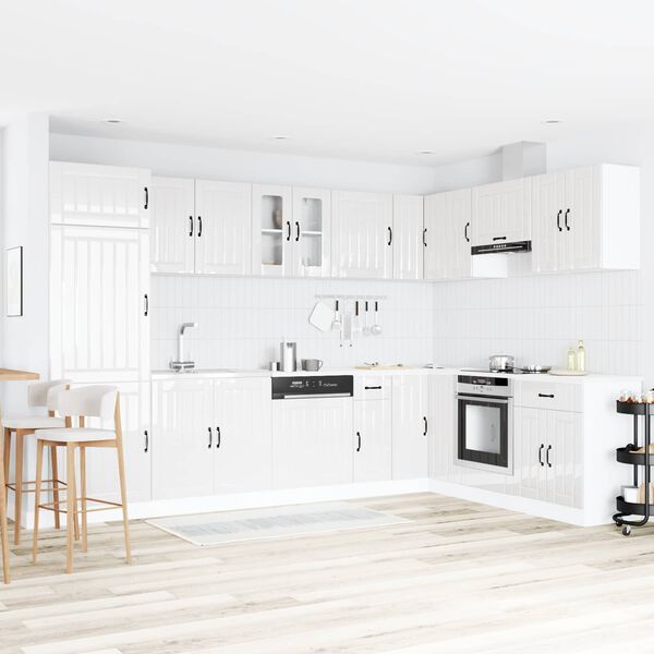 vidaXL Kuhinjski ormarić Lucca Visoki sjaj bijela 80 x 46 x 81,5 cm