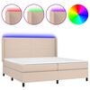 vidaXL Krevet box spring madrac LED cappuccino 200x200cm umjetna koža