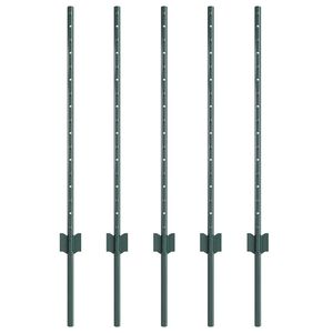 vidaXL Ugrađeni stup za ogradu 5 kom. Zelena 120 cm