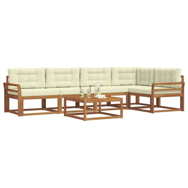 vidaXL Set vanjskih sofa s jastukom 6 pcs Prirodna i krem