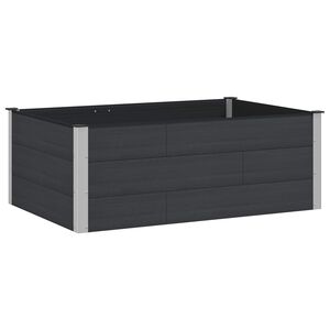 vidaXL Povi&scaron;ena vrtna gredica Crna 150 x 100 x 54 cm WPC i aluminij
