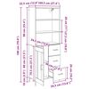 vidaXL Highboard Umjetnički hrast 69,5 x 34 x 180 cm Konstruirano drvo