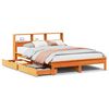 vidaXL Krevet s regalom za knjige bez madraca 140 x 190 cm od borovine