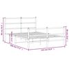 vidaXL Metalni okvir kreveta s uzglavljem i podnožjem crni 135x190 cm