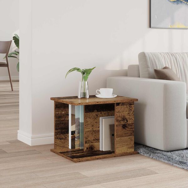 vidaXL Polica za časopise Staro drvo 35 x 35 x 45 cm Konstruirano drvo