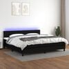 vidaXL Krevet box spring s madracem LED crni 200x200 cm od tkanine