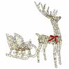 vidaXL Reindeer vuče saonice Topla bijela 70 x 26 x 128,5 cm Ratan