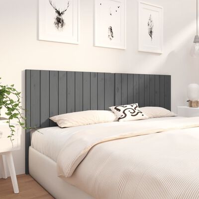 vidaXL Uzglavlje za krevet sivo 205,5 x 4 x 100 cm od masivne borovine