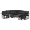 vidaXL Set vanjskih sofa 8 kom. Crna i tamno siva Poliester