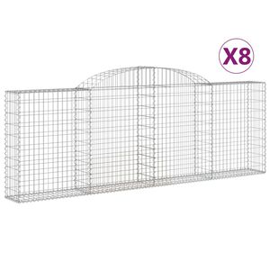 vidaXL Lučne gabionske ko&scaron;are 8 kom 300x30x100/120cm pocinčano željezo