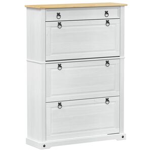 vidaXL Ormar za cipele s ladicama Corona Bijelo 99 x 32 x 138 cm