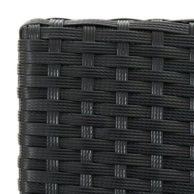 vidaXL 3-dijelni vrtni barski set od poliratana s jastucima crni