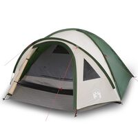 vidaXL Šator za kampiranje za 4 osobe zeleni od tkanine vodootporan