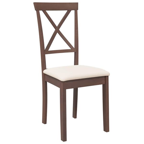 vidaXL Blagovaonske stolice s jastucima 2 kom smeđe pune drvene gume