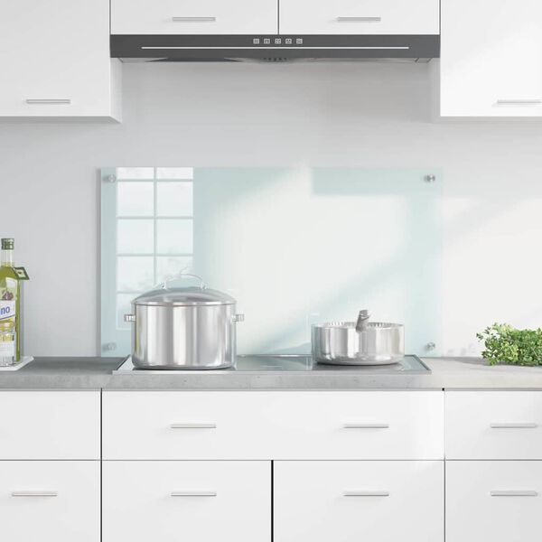 vidaXL Kuhinjski zaštita Bijelo 90 x 50 cm Staklo otporno na udarce