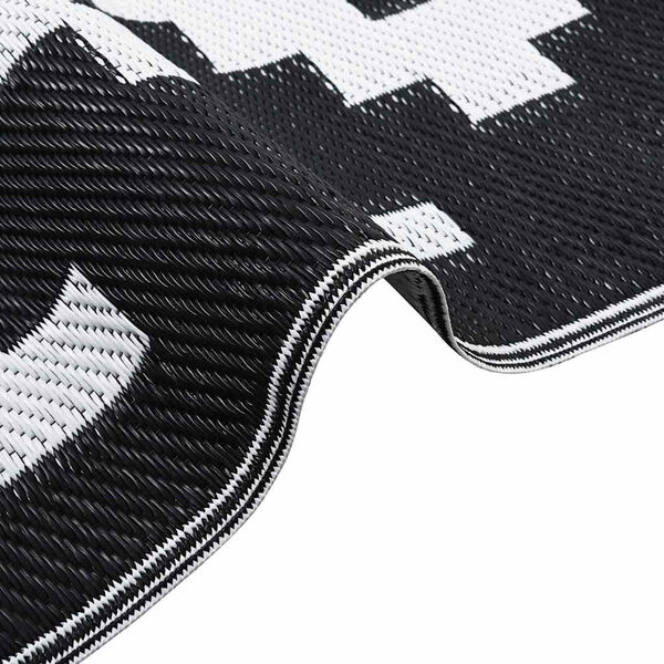 vidaXL Vanjski tepih ARAKIL bijelo-crni 160 x 230 cm PP