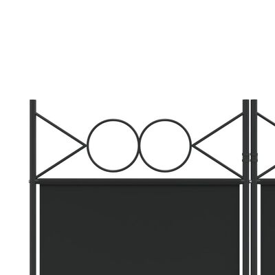 vidaXL Sobna pregrada s 3 panela crna 120x220 cm od tkanine
