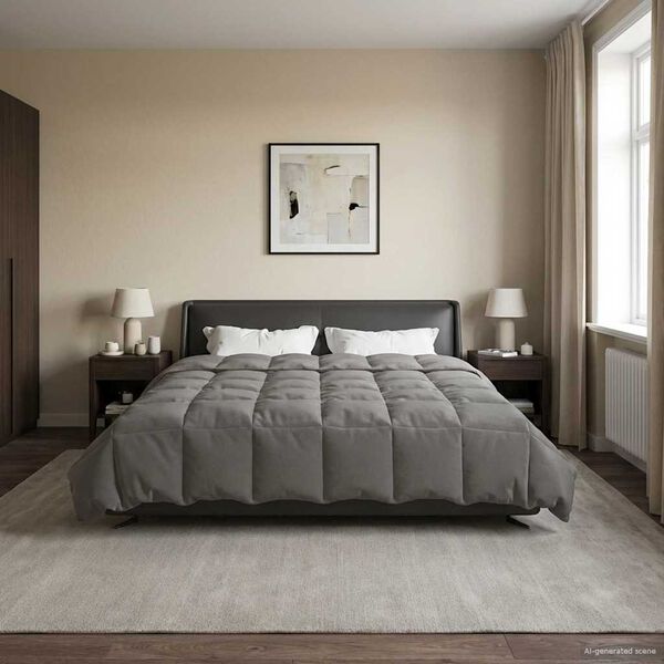 vidaXL Ljetni pokrivač Svijetlo siva 200 x 200 cm Mikrovlakna