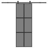vidaXL Klizna vrata s priborom 76 x 205 cm kaljeno staklo i aluminij
