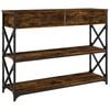 vidaXL Konzolni stol boja hrasta 100x28x75 cm od konstruiranog drva