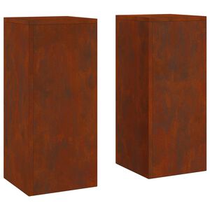 vidaXL Stalak za biljke 2 pcs Rđa 24 x 24 x 55 cm