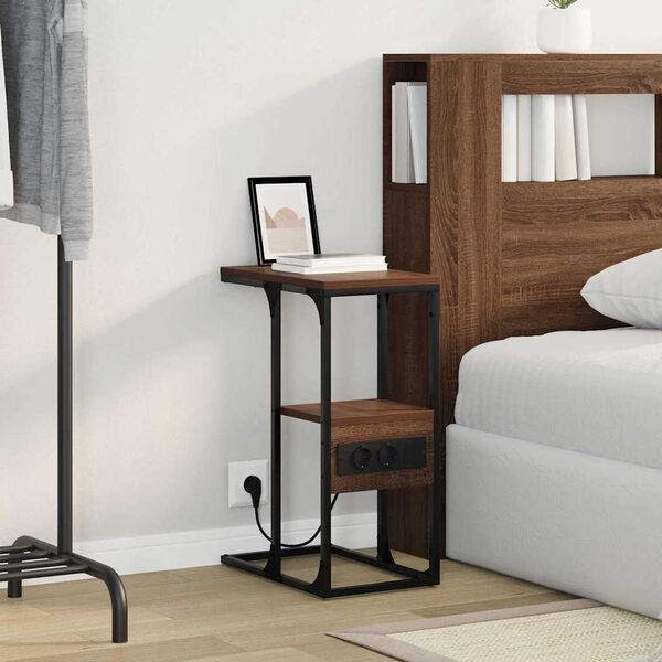 vidaXL Noćni ormar Smeđi hrast 41.5 x 26 x 60.5 cm Konstruirano drvo