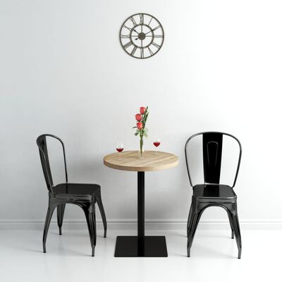 vidaXL Okrugli stol za bistro od MDF-a i čelika 60 x 75 cm boja hrasta