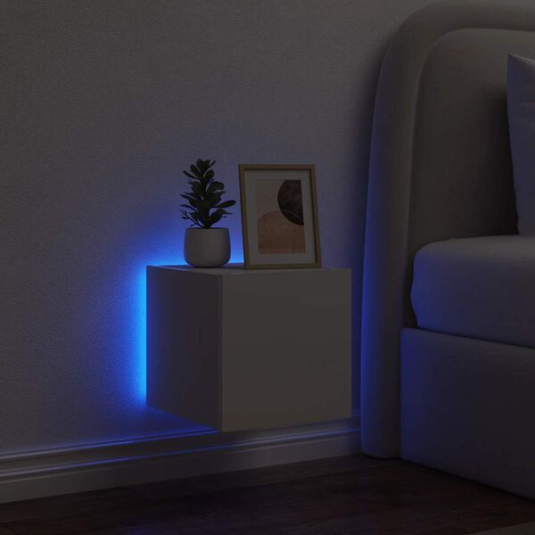 vidaXL Zidni TV ormarić s LED svjetlima bijeli 30,5 x 35 x 30 cm