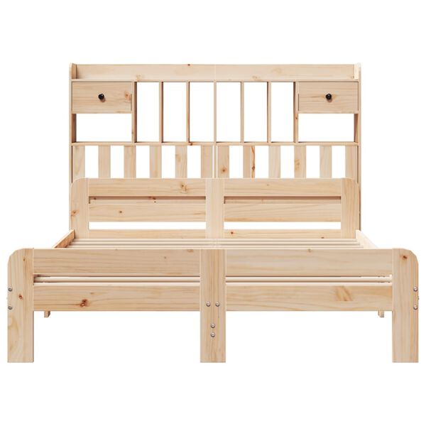 vidaXL Krevet s regalom za knjige bez madraca 150 x 200 cm od borovine