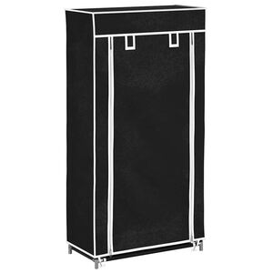 Ormarić za Cipele s Pokrovom od Tekstila 58 x 28 x 106 cm Crni