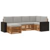 vidaXL Set vanjskih sofa 6 kom. Prirodna i svjetlosiva Poliester