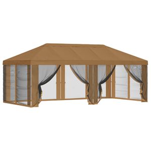 vidaXL Pokrov za gazebo s bočnim zidovima 6 x 3 m Bež Poliester 190