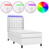 vidaXL Krevet box spring s madracem LED bijeli 100x200 cm umjetna koža