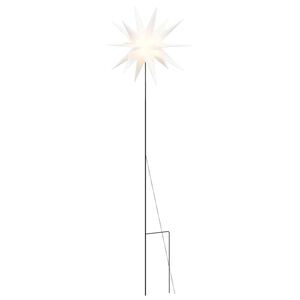 vidaXL Božićna svjetiljka sa &scaron;iljkom za tlo LED sklopiva bijela 57 cm