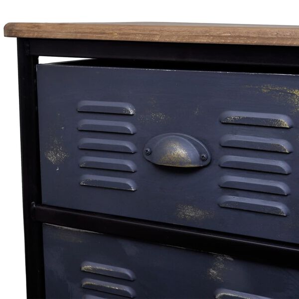 Drveni industrijski stol s 3 ladice