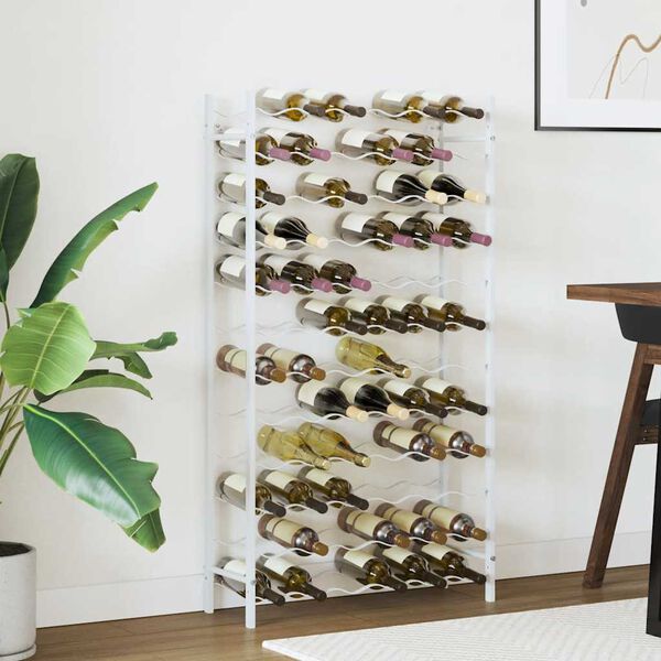 vidaXL Stalak za vino za 72 boce bijeli metalni
