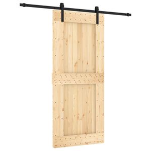 vidaXL Klizna vrata 90 x 210 cm Čvrsta borovina (neobrađena)