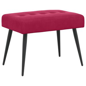 vidaXL Klupa s gumbastim tkanjem Vinska crvena 60 x 40 x 45 cm Bar&scaron;un