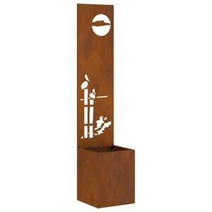 vidaXL Privatnost u vrtu Rezbarija Rđa 32 x 140 cm Otporni čelik