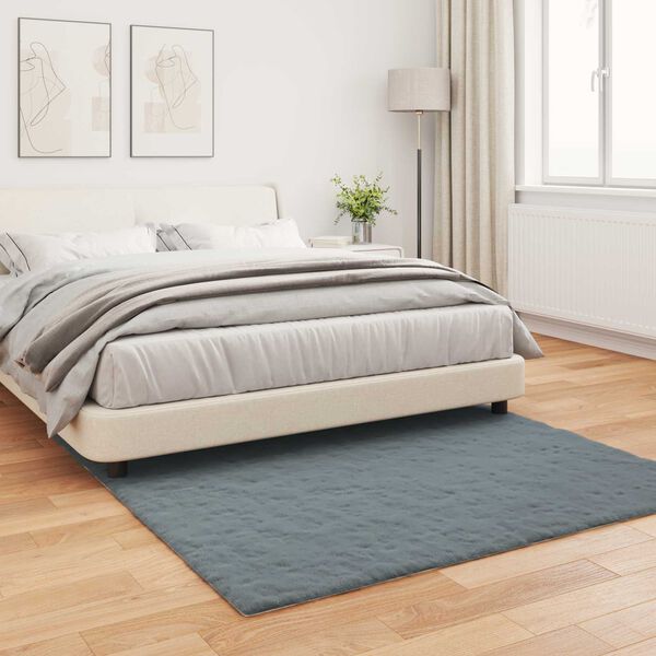 vidaXL Faux Rabbit Fur Rug Olite Antracit 160 x 160 cm Poliester