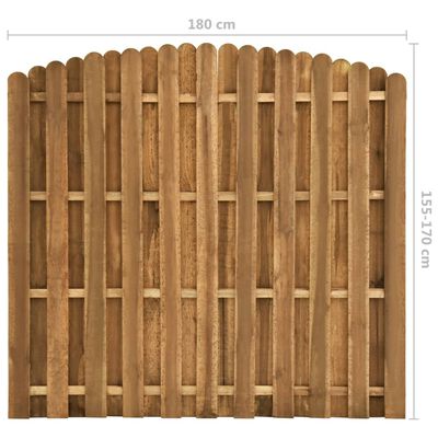 vidaXL Panel za ogradu od borovine 180 x (155 - 170) cm