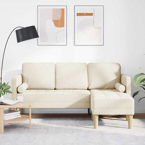 vidaXL Set sofe s jastukom Laneno platno 173 x 131 x 67 cm Poliester