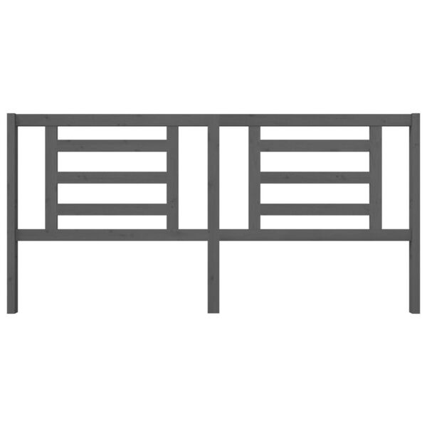 vidaXL Uzglavlje za krevet sivo 206 x 4 x 100 cm od masivne borovine